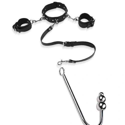 Hook Cuffs and Elegant Anal with 5334 Collar Beaded 0405